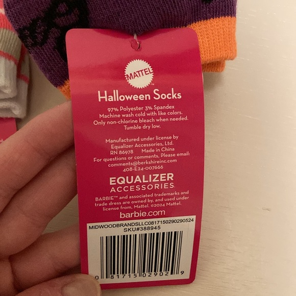 Barbie Halloween Sunglasses Wearing Ghosts Jack-O’-Lantern Pumpkins Socks Set - Picture 5 of 5